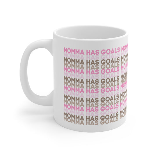 Momma Has Goals Bold and Colorful Mug